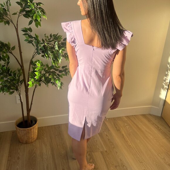 REVOLVE Runaway The Label Frill Plunge Lilac
Midi Dress Sz Large - Picture 2 of 3